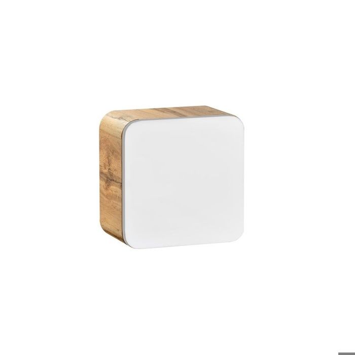 Caisson meuble haut de salle de bain - OTITEC - Chêne artisanal doré - Blanc brillant - 35x35x22 cm - Bois FSC - MDF