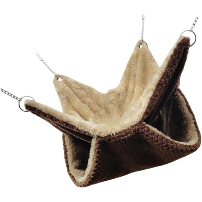 Hamster Hammock Douillet pour Petits Animaux Lit Suspendu Confortable pour Hamsters Rats Et Chinchillas Nid Et brun bru KIT HABITAT
