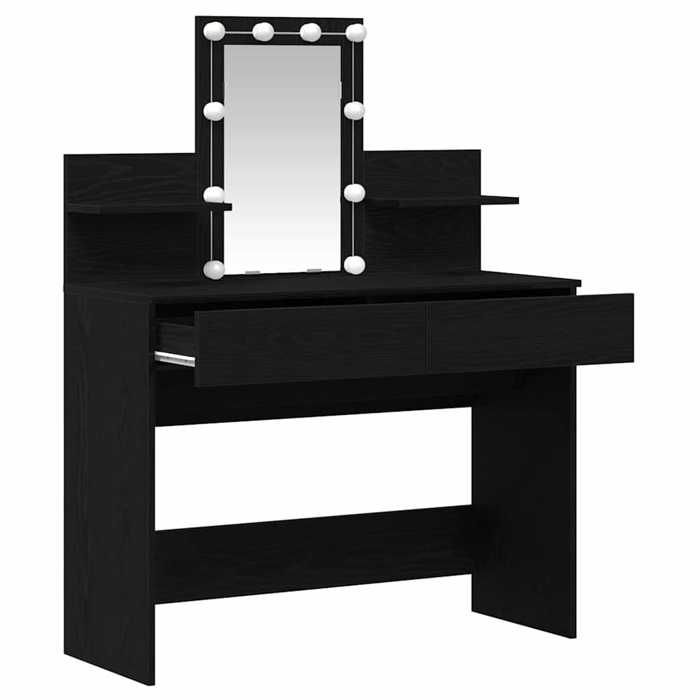 Moderne Coiffeuse pour Chambre - jills - Table de maquillage - Chêne noir 100x40x130 cm - Bois dingénierie CCC631