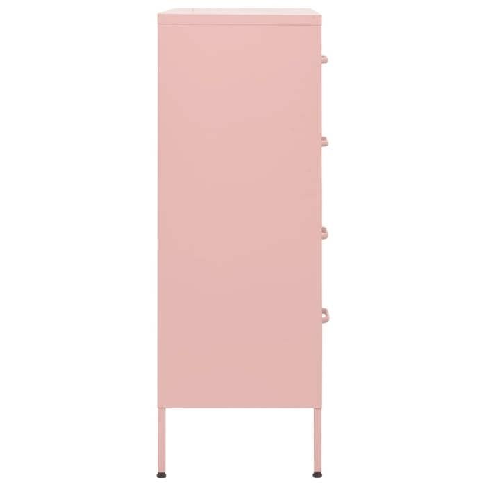 Moderne Commode salon BURKE Meuble de rangement Rose 80x35x1015 cm Acier AA3273