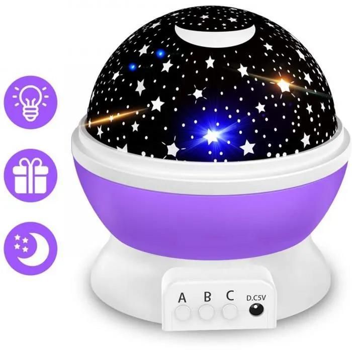 Veilleuse Enfant Etoile-Projection Rotation à 360° Lampe