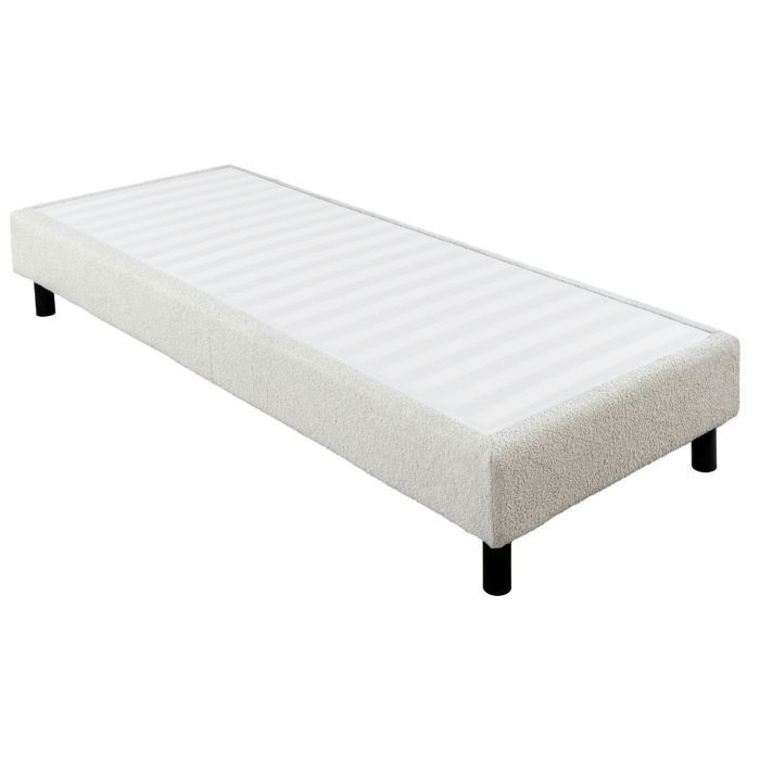 Sommier Tapissier Démontable 90x190cm bouclette crème - TAPIKIT Sommier Tapissier Démontable 90x190cm bouclette crème - TAPIKIT