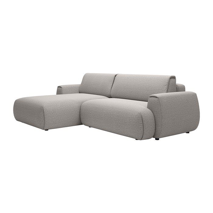 Canapé dangle gauche convertible en tissu chenille gris MONELIA