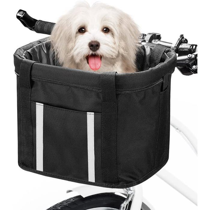Panier de Vélo Panier Avant de Vélo Détachable Rapide pour Animal de Compagnie Achats Pique-nique Extérieur cadre en alliag Noir
