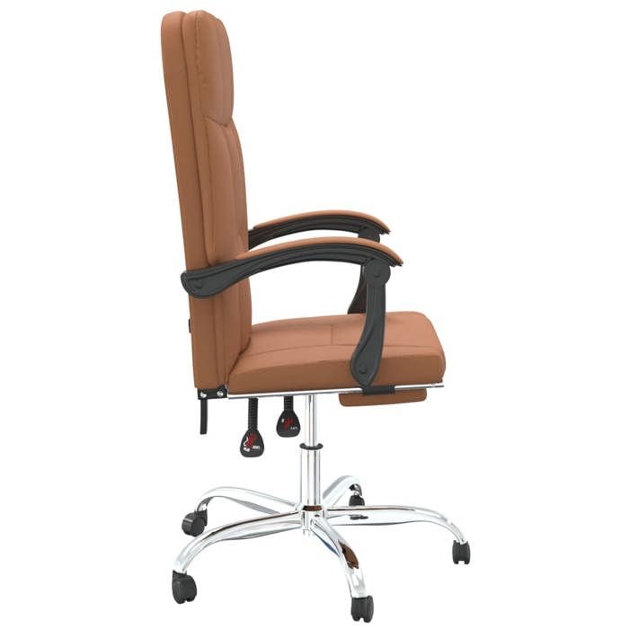 Fauteuil Ergonomique - Brun - Chaise inclinable de bureau - 1 PLACE - Marron Similicuir 63x59x(114.5-124) cm F232 Fauteuil Ergonomique - Brun - Chaise inclinable de bureau - 1 PLACE - Marron Similicuir 63x59x(114.5-124) cm F232