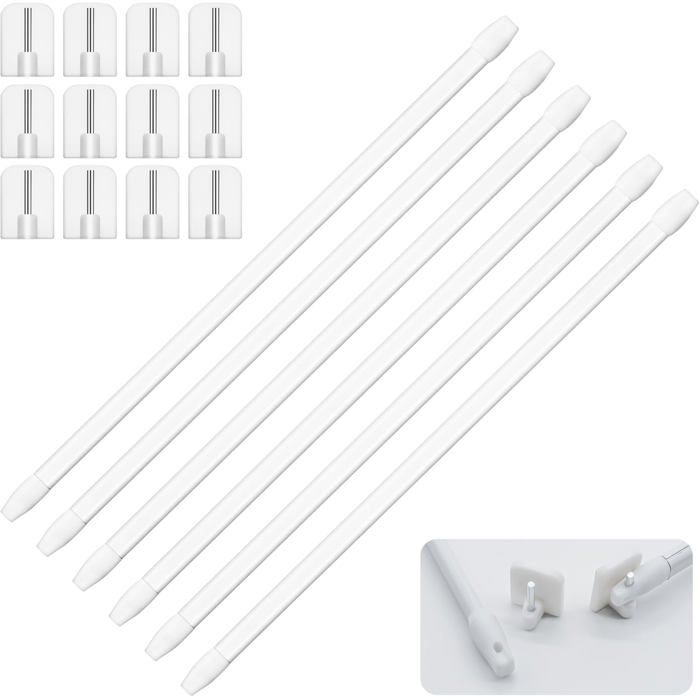 Tringles à rideau sans perçage - ESTAMPILLE - Extensibles 30-50 cm - Installation sans perçage