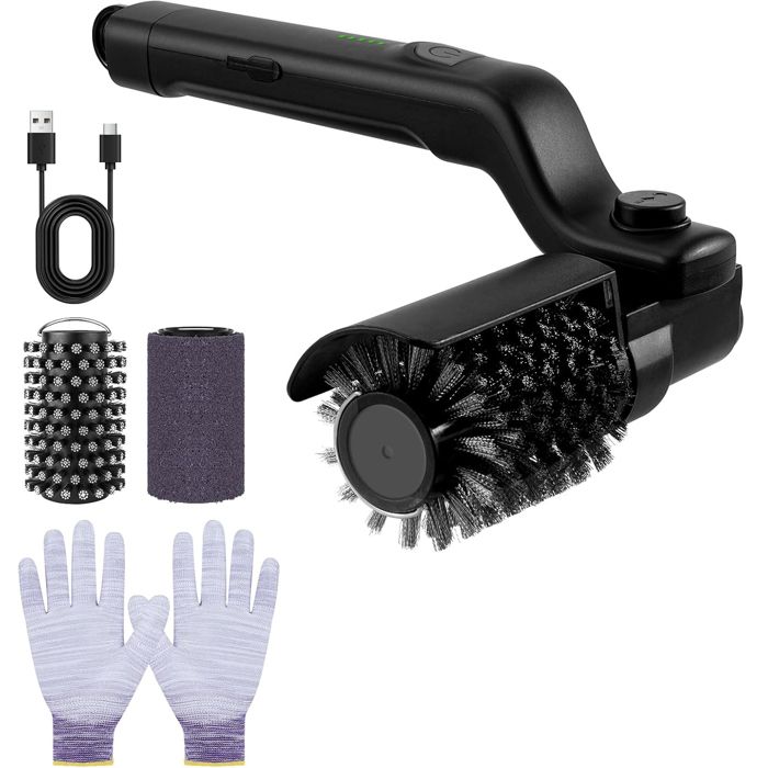 Brosse Électrique Pour Barbecue - Brosse Grille Barbecue - 2600mA3 Vitesses2 Brosse180° RéglableIPX7 - Pour Grilles de Barbecue