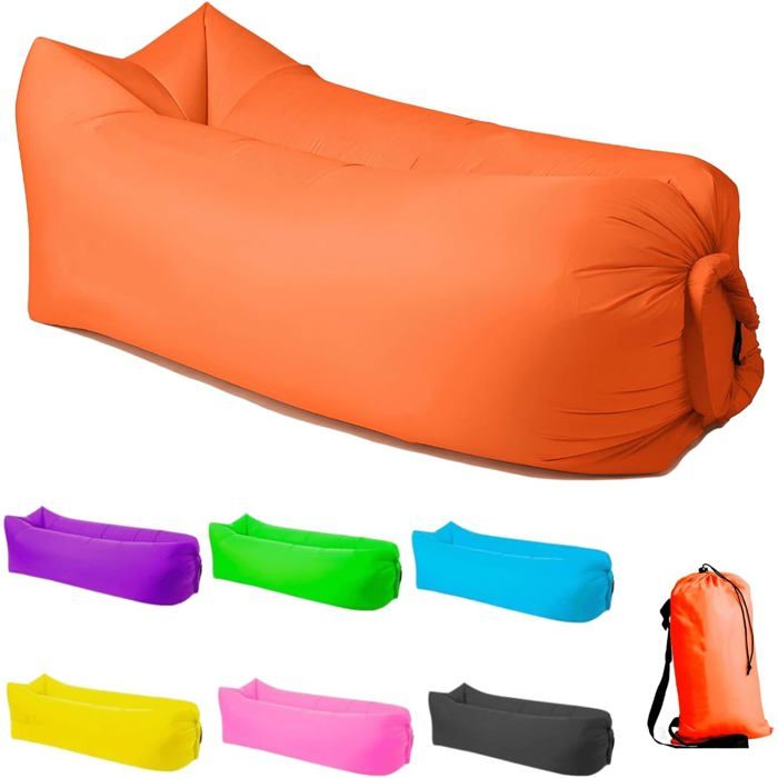 Chaise longue gonflable - PZCC - 200x70 cm - Polyester 190T - Étanche anti-fuite - Support 3 adultes