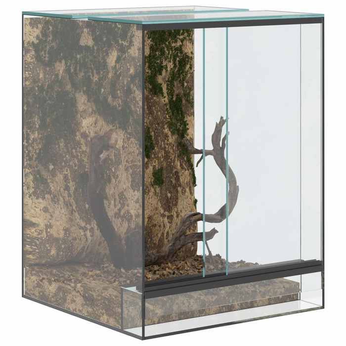 Terrarium avec stockage moderne - vidaXL - verre - transparent - 30 x 30 x 40 cm - entrée facile - usage intérieur yvn58n803