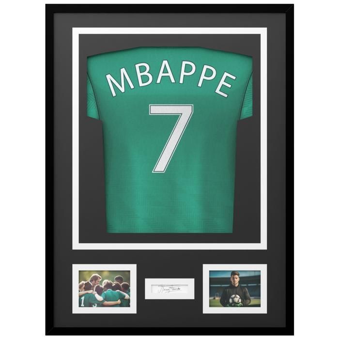 Cadre 3D pour maillot - Avalo - Aluminium encadrement T-shirt football protection UV - 60x80 cm - Noir