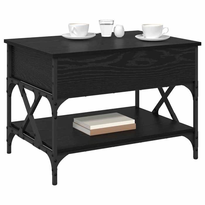 Table basse Chêne noir - vidaXL - 70x50x50 cm - bois d’ingénierie - Capacité 60 kg - Cadre en métal - Dessus robuste 256771