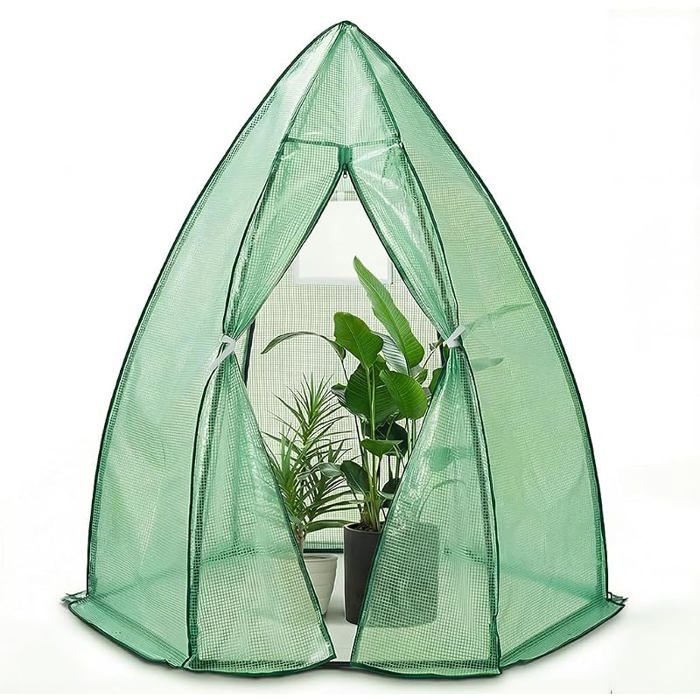 Serre de Jardin PE Abri Hivernage Dôme Tipi pour Légumes Plantes Fleurs Bâche Renforcée 135g/m² Vert vert SERRE DE JARDINAGE