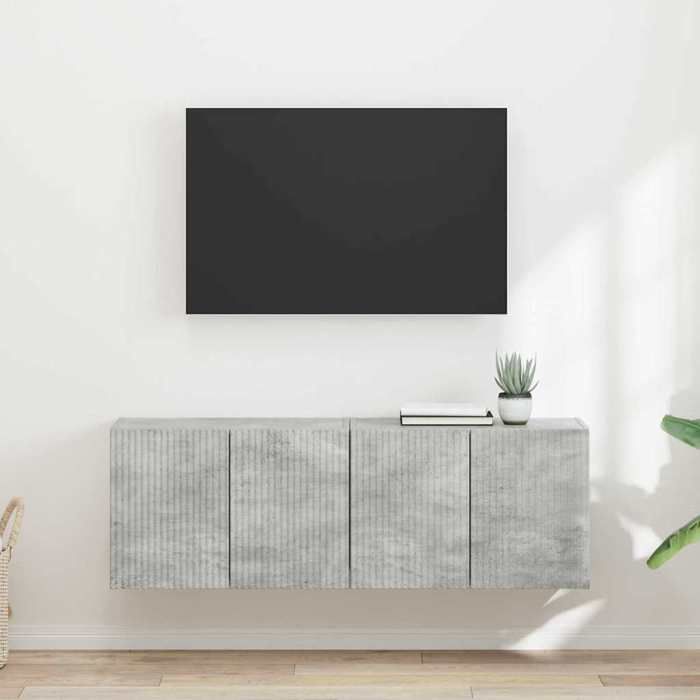 Meubles TV mural (Lot de 2) - VIDAXL - Armoires modernes pour TV - Gris béton 59 5x31x40 cm(1 parcel) T7136