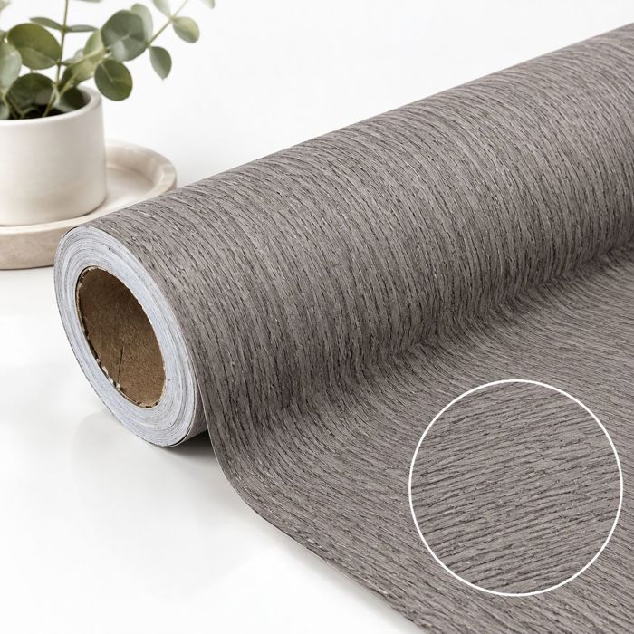 Papier peint autocollant – Vinyle épais mat imperméable – Pour porte et plan de travail – 40cm x 3m gris motif bois