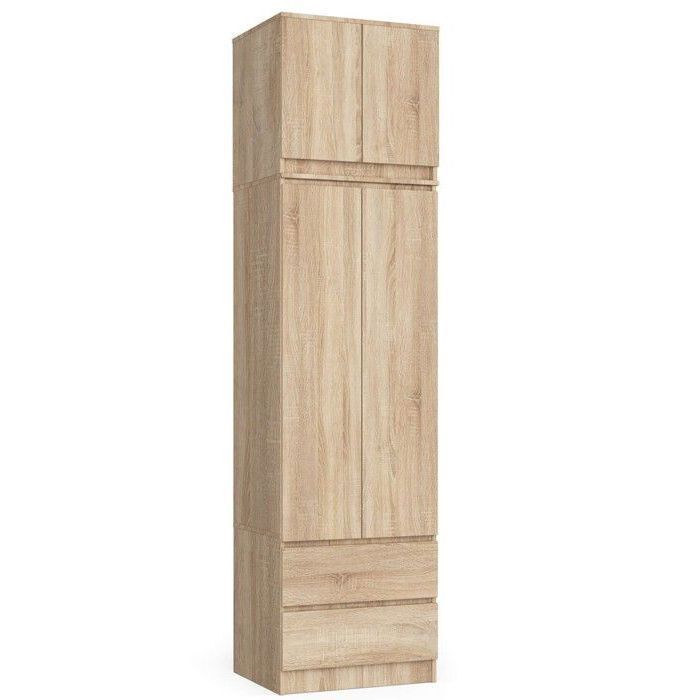 Armoire avec surmeuble AKORD STAR Chêne Sonoma 60 cm 2 portes 2 tiroirs façade Chêne Sonoma 3 étagères 60x51x234 cm Armoire avec surmeuble AKORD STAR Chêne Sonoma 60 cm 2 portes 2 tiroirs façade Chêne Sonoma 3 étagères 60x51x234 cm