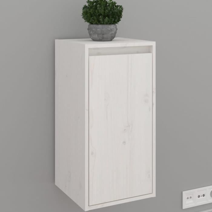 Armoire murale Blanc 30x30x60 cm Bois de pin massif Cdiscount Maison