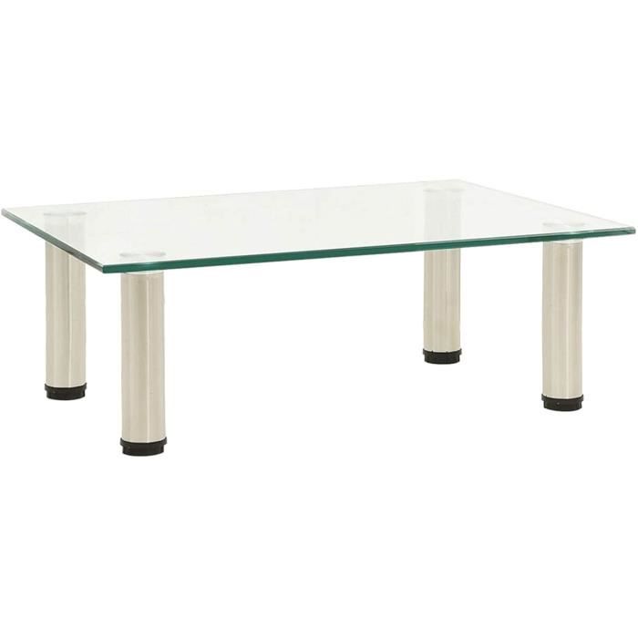Meuble TV Table de Télévision pour Salon ou Chambre à Coucher Transparent 40x35x17 cm Verre trempé[995]