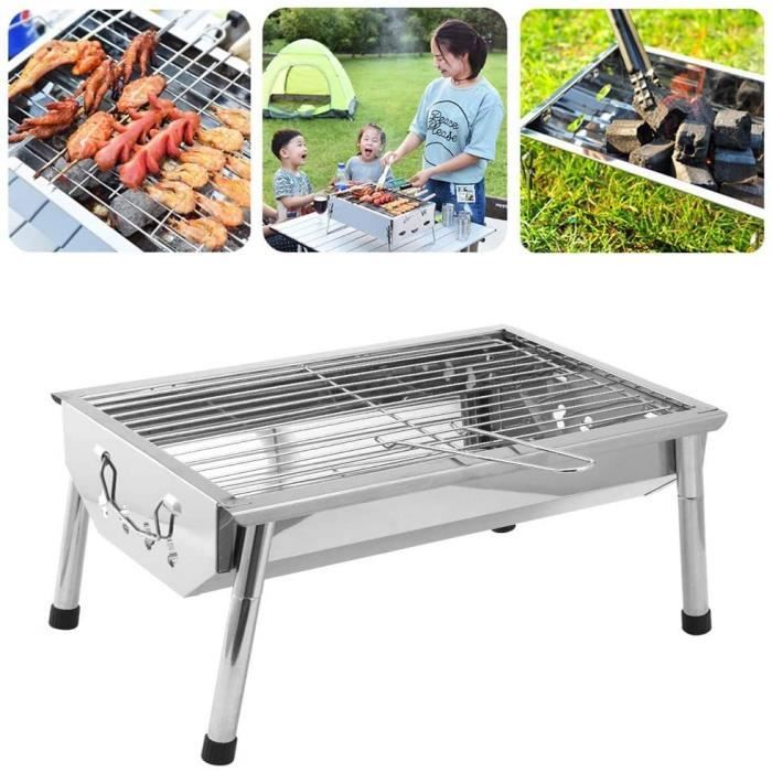 Barbecue à Charbon Pliant Portable, Petit BBQ Grill Charbon de Bois