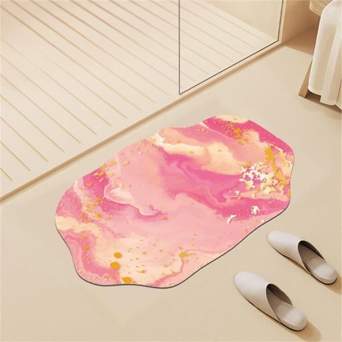 Tapis de bain en pierre de diatomée, ovale, antidérapant, à motif Tapis de bain en pierre de diatomée, ovale, antidérapant, à motif
