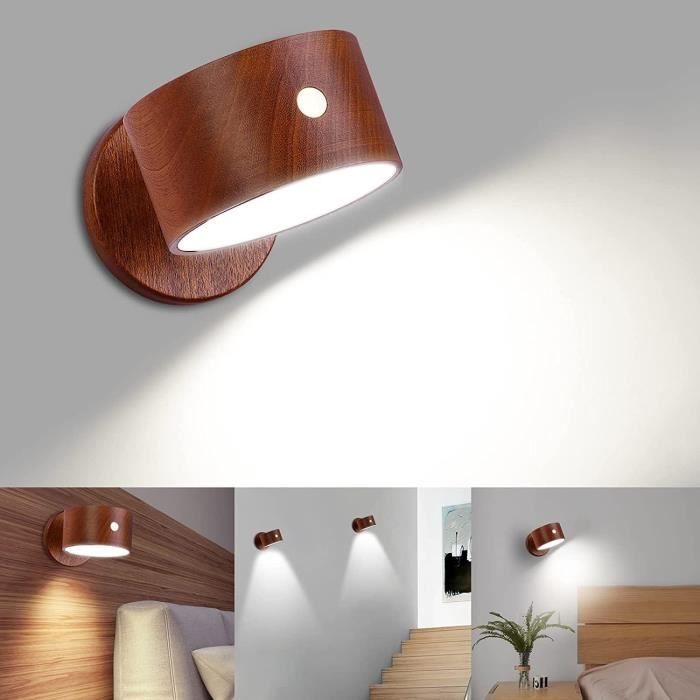 Applique Murale LED Rechargeable – Double Face, 3 Couleurs, Télécommande, Pivotante 360°, Sans Fil