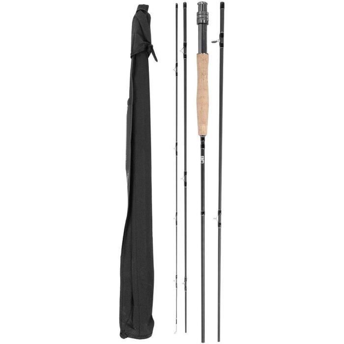 Canne à mouche en fibre de carbone de 2,7 m, 8 W, qualité Im7, action rapide, légère, design en 4 parties pour la pêche en eau salée