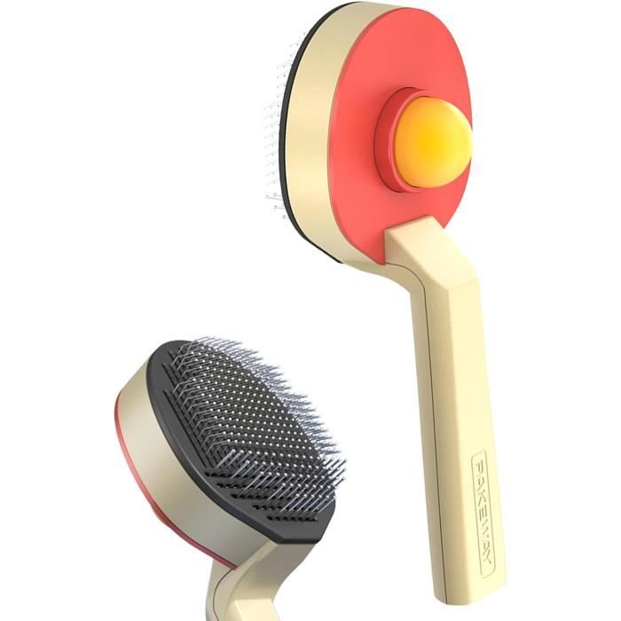 Brosse De Bain Autonettoyante Pour Chiens Et Chats - Distribue Le Shampooing à Un Bouton (Vert, Manche Long)