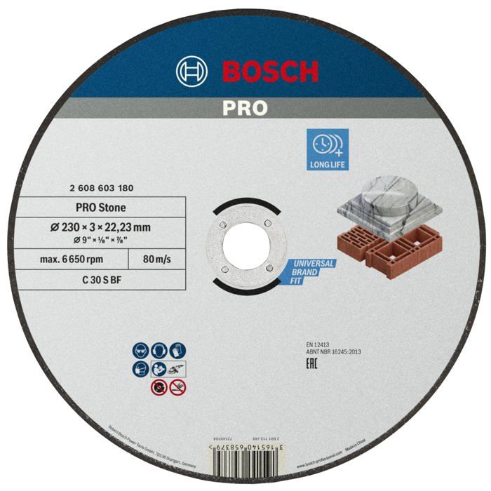 Bosch Professional Disque à tronçonner Bosch Accessories 2608603180 2608603180 230 mm 22.23 mm 1 pc(s)