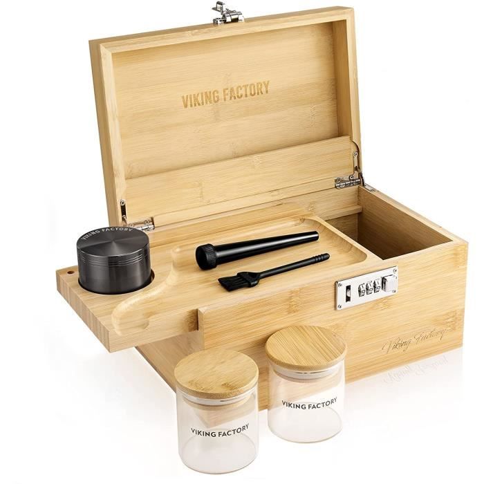 Boite Fumeur, Kit de Boîte de Rangement en Bambou, Moulin à Herbes, Pot de  Rangement, Accessoires pour Fumeurs, Plateau à Ciga[104] - Cdiscount Maison