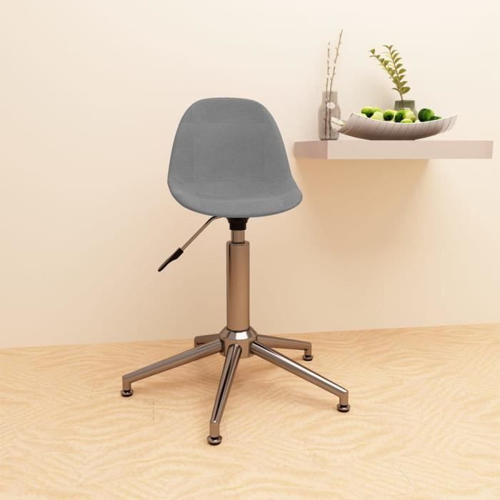 fauteuil de bureau scandinave - jili - réglable en hauteur - gris - tissu
