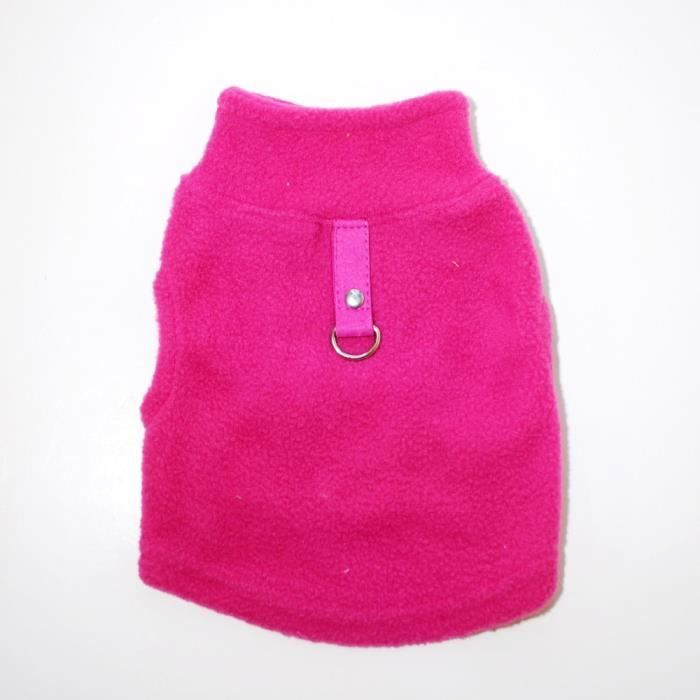 (Rose red / XXL)Polaire hiver pour chien,vêtements pour bouledogue français, manteau pour carlin, veste pour petits chiens, gilet po