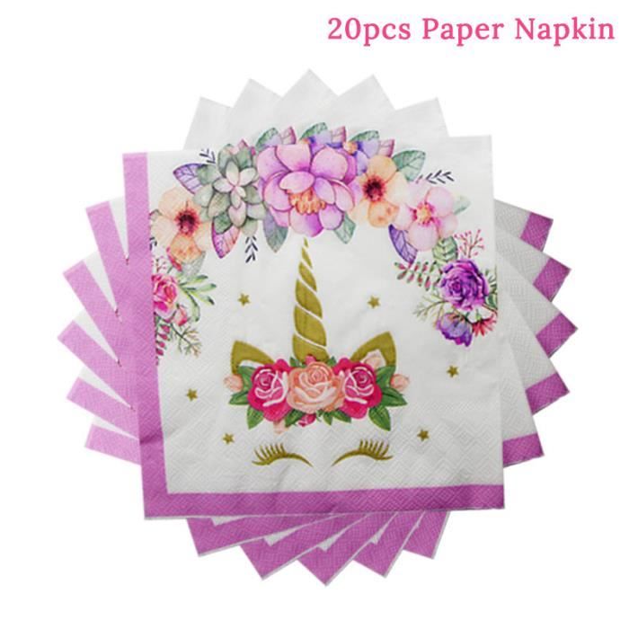 Licorne Fete D Anniversaire Decoration Nappe Papier Serviettes Assiettes Cupcake Support Be Modele pcs Napkins Hypddiya Achat Vente Kit De Decoration Soldes Sur Cdiscount Des Le Janvier Cdiscount