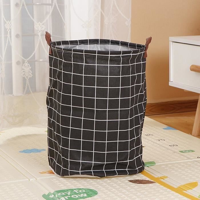 Panier à Linge Design Balle De Tennis - Tissu Oxford Imperméable - Deux Tailles (38x40x40 Cm Ou 38x33x40 Cm) - Avec Poignées
