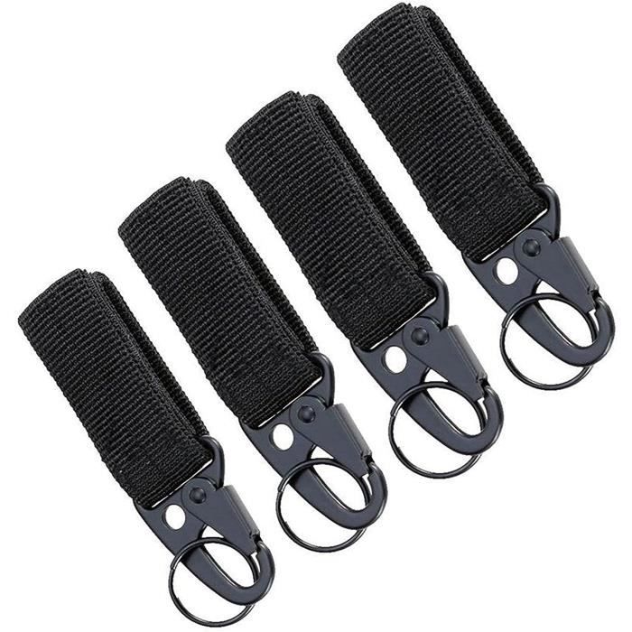 5 Pcs Mousqueton de ceinture, sangle en nylon avec porte-clés