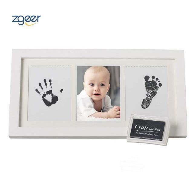 Magnifique Kit Empreinte Pieds Et Mains Bebe Souvenir Bebe Cadre Deco Blanc Encre Non Toxique Deco En Bois Verre Acrylique Sur Cdiscount Maison