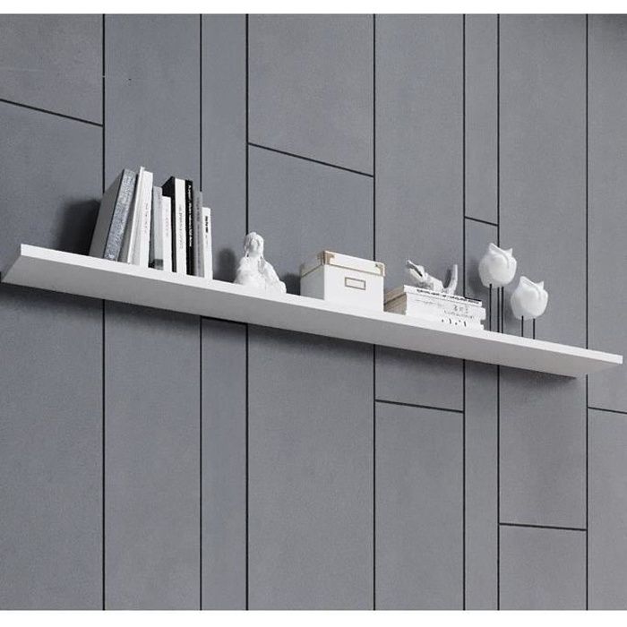 étagère - aitana x3 - blanc - contemporain - design - 180cm x 20cm x 2,2cm