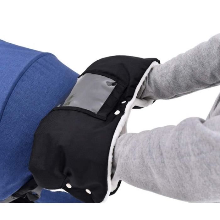 Gants hiver chaud pour Poussette Canne Poignée Landau Antigel Gants Bébé Chauffe-Mains Gant Protège-Mains Doux Chaud Coupe-Vent Imperméable Chilits Poussette Gants Hiver 