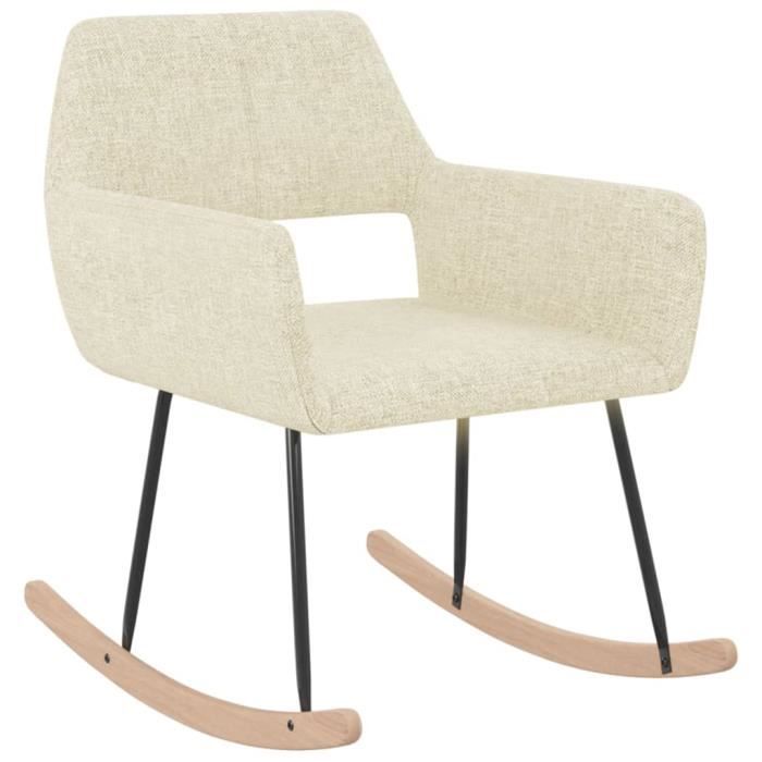fauteuil à bascule - jgr - design contemporain - crème tissu - beige - elégance - chic