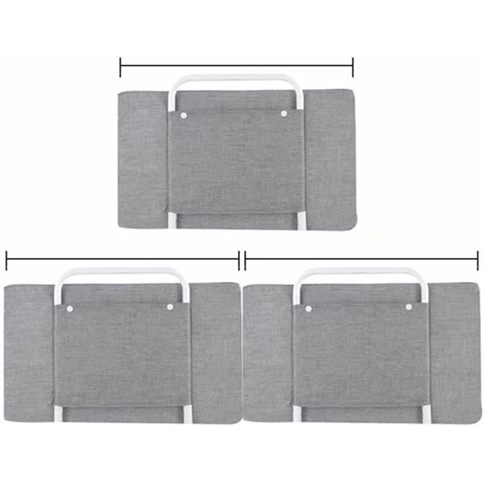 Barrière De Lit Réglable Pour Bébé Kuro-sagol - 200 Cm, Hauteur 40-60 Cm, Forme Modulable (I, L, O, U), Gris