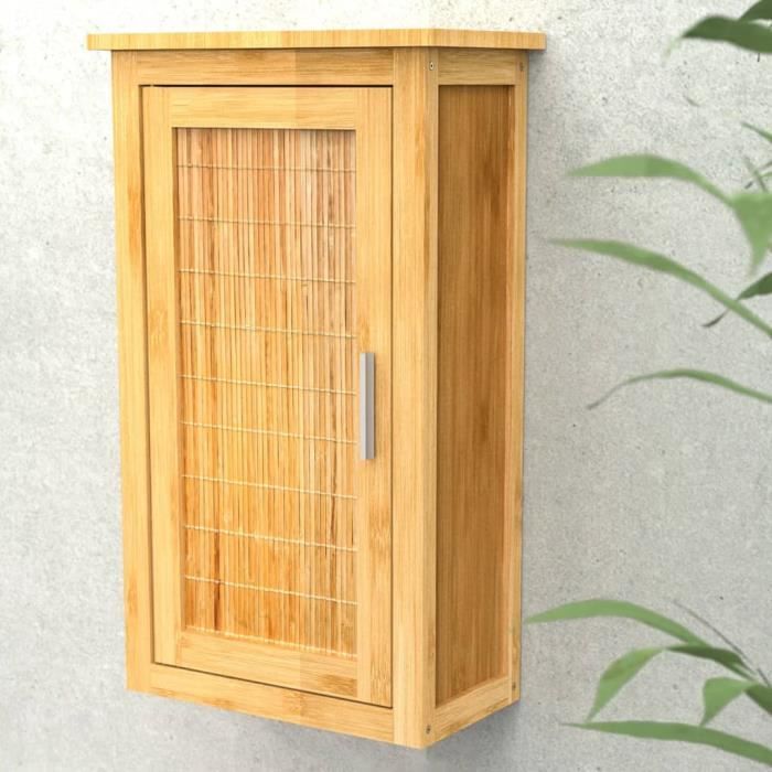 eisl armoire haute avec porte bambou 40x20x70 cm  438821