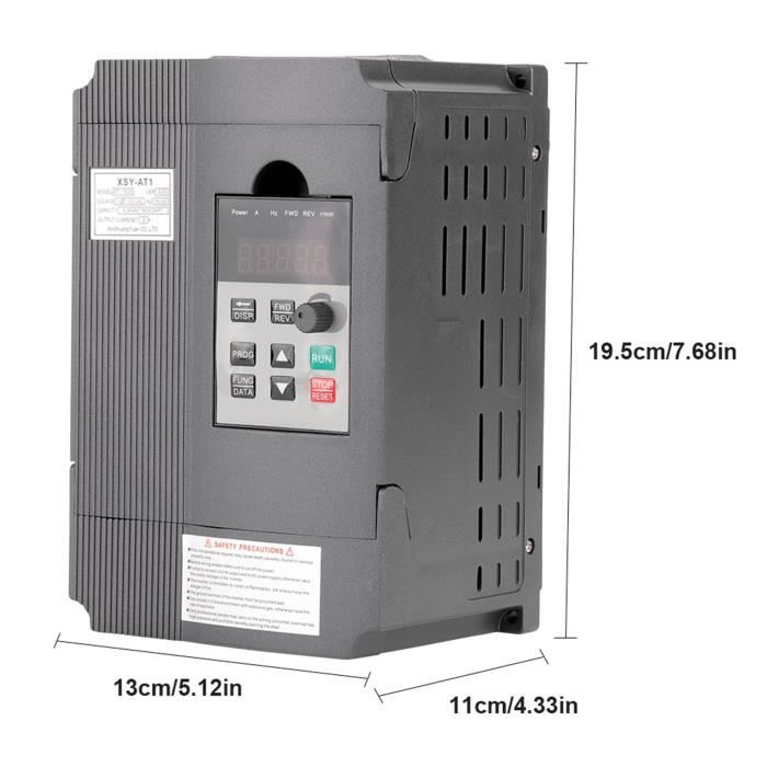 Variateur Fréquence 1.5KW Triphasé 380V - VFD Monté Sur Rail DIN - Pour Moteurs Industriels
