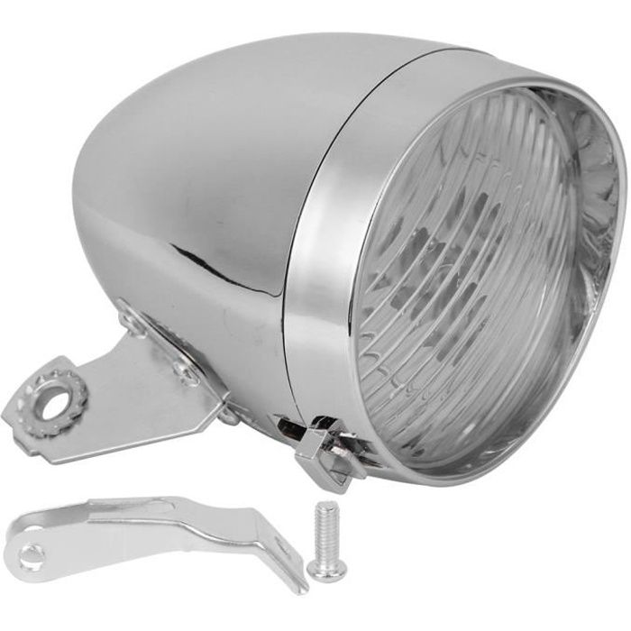 Éclairage avant de vélo, 3 LED ensemble de feux avant de vélo Vintage accessoire de vélo de phare LED de vélo avec engrenage