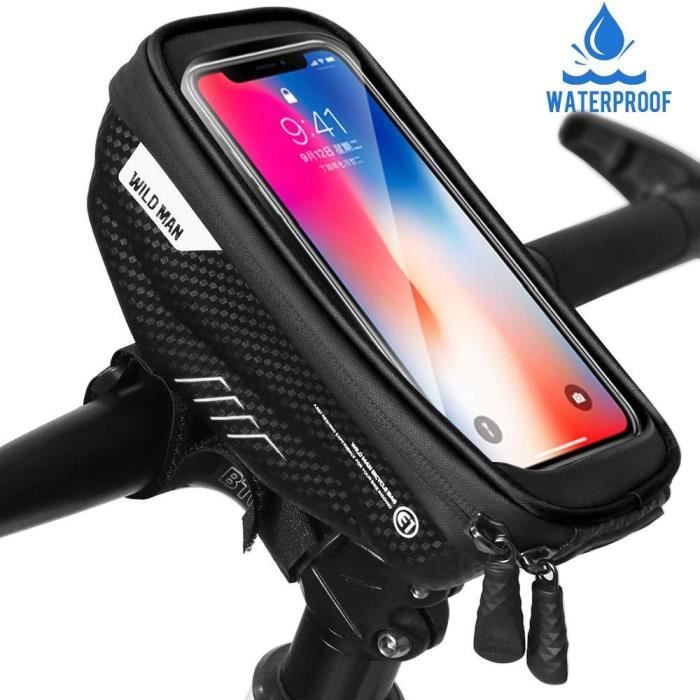Sacoche Vélo AICTIMO – étanche, écran Tactile, Pare-soleil, Compatible Smartphone 7 Pouces – Cadre Et Guidon
