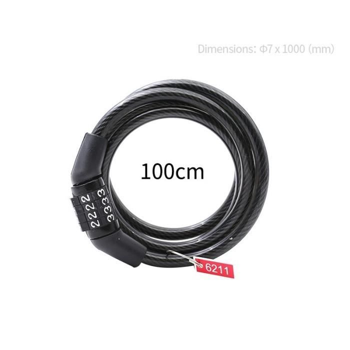 Serrure - barillet,Verrouillage de câble de vélo à ressort, corde