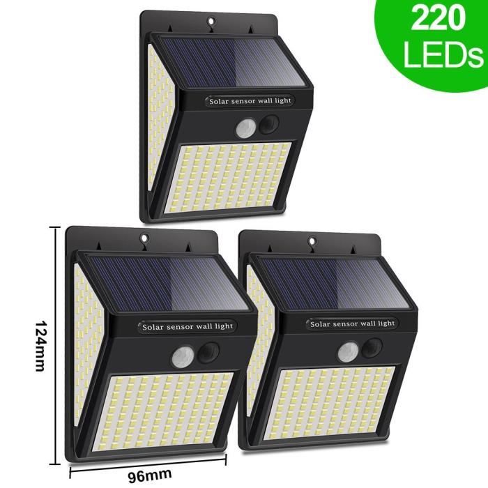Lampadaire Solaire Extérieur 3000W LED - Télécommande, Capteur De Mouvement, IP66 Étanche - Éclairage Jardin, Allée, Garage