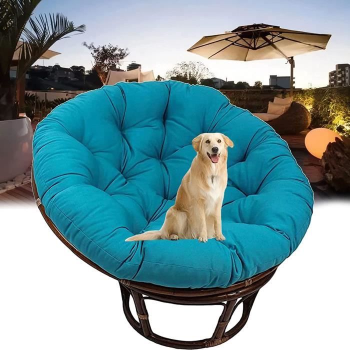LSyySy Coussin De Chaise Papasan Double - 170x120 Cm - Rond Épais - Pour Intérieur/Extérieur - Housse Lavable