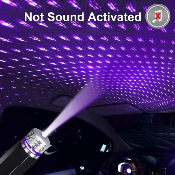 Projecteur de ciel étoilé à LED, USB, son musical activé, veilleuse pour  toit de voiture, lampe pour chambre - Cdiscount Maison