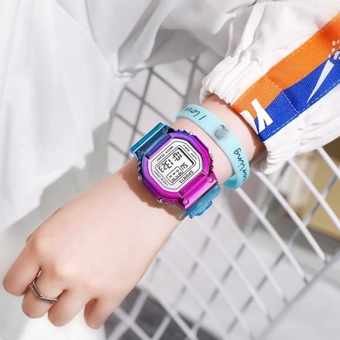 Luxshiny Lot De 4 Montres Porte-Clés Étudiants Numériques Noires - Mini Montre Électronique Silencieuse