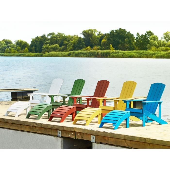 Repose-pied blanc - BELIANI - ADIRONDACK - Bois synthétique et acier inox - Style classique intemporel