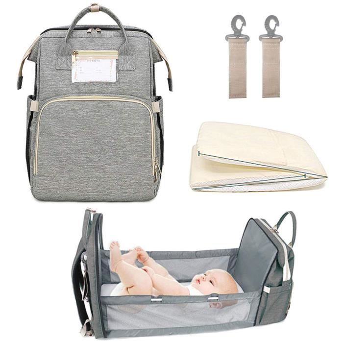 Sacs A Langer Pour Bebe Protable Pliable Lit Bebe Avec Matelas A Langer Sacs A Dos A Langer Grand Capacite Sac A Couches Gris Cdiscount Puericulture Eveil Bebe