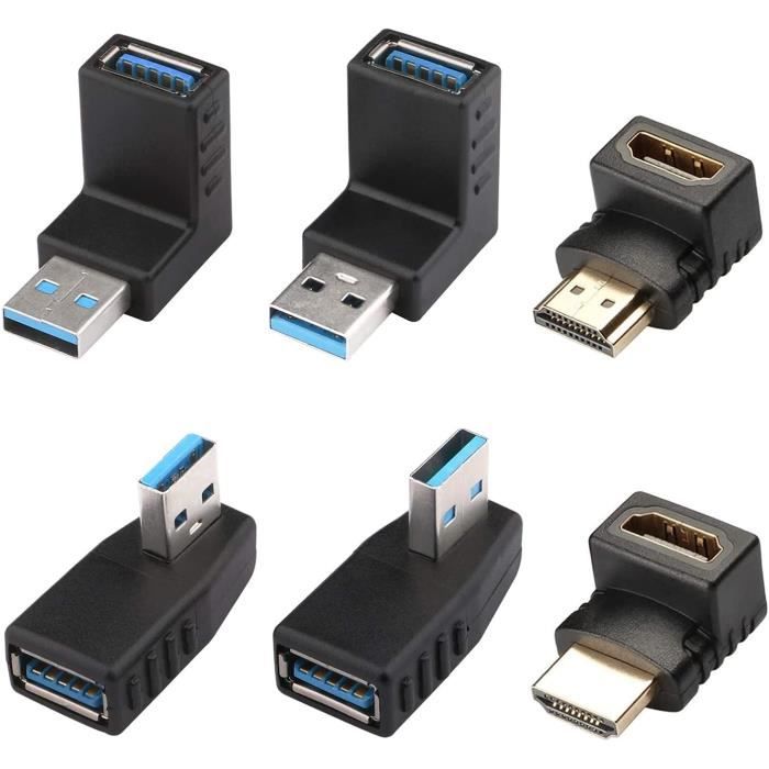 Goobay Adaptateur USB-C Mâle Vers USB-C Femelle Coudé à 90°, Long